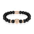 18k Rose Gold Lion | Matte Black Agate | Kingdom Bead Bracelet | Men's